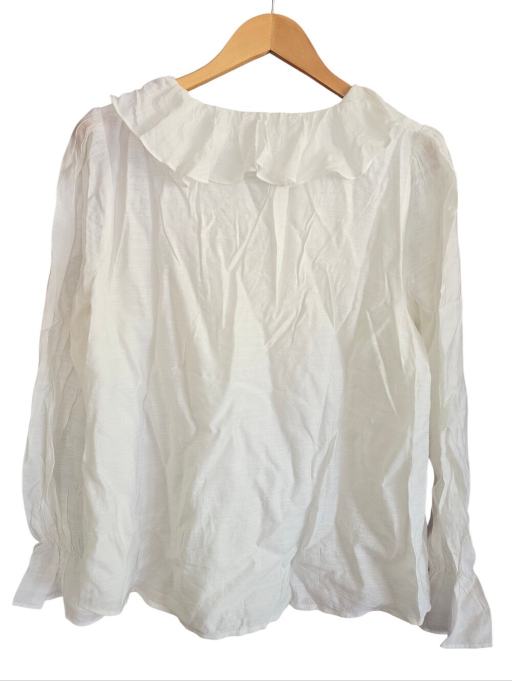 Scarlett Darkness White Ruffle Victorian Long Sleeve Blouse - Picture 2 of 7